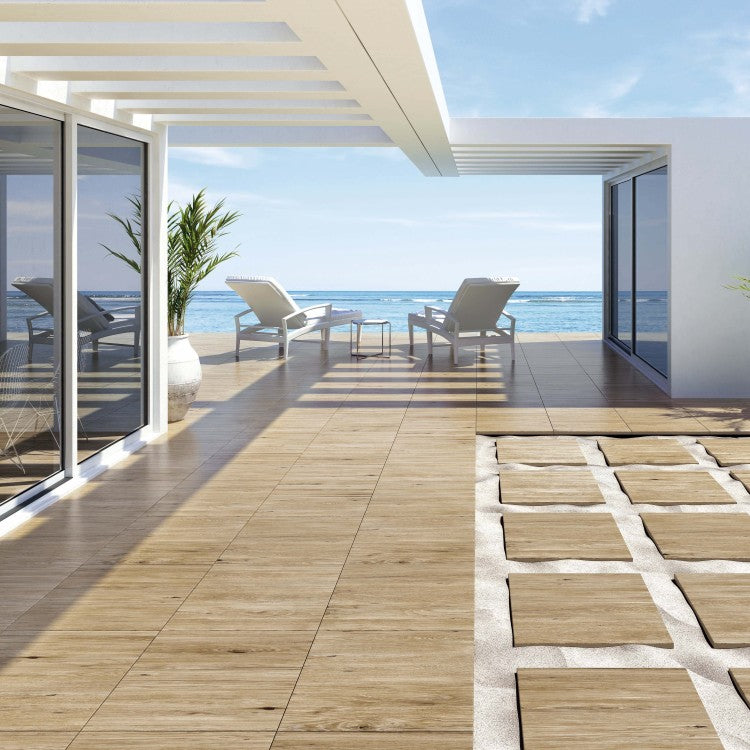 Balau Wood 600 x 600mm Porcelain Paving Pallet Pack