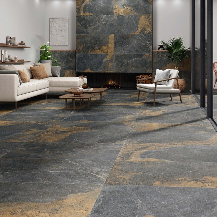 Strato Natural Slate 60 x 60cm Slate Effect Porcelain Tiles