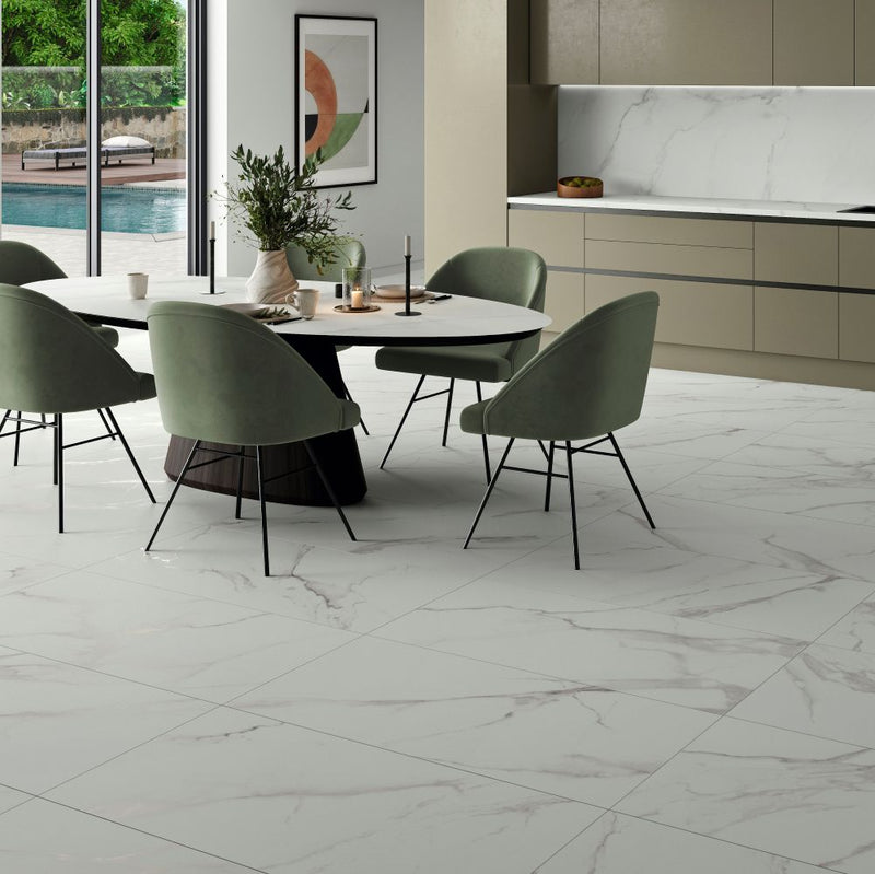 Lumiere White Marble 60 x 120cm Porcelain Tile