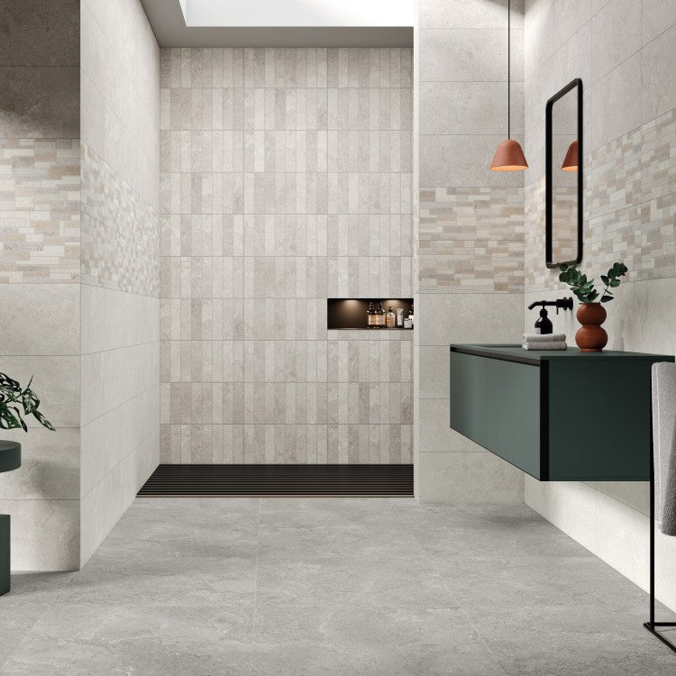 Cruise Grey 60 x 60cm Stone Effect Porcelain Tiles