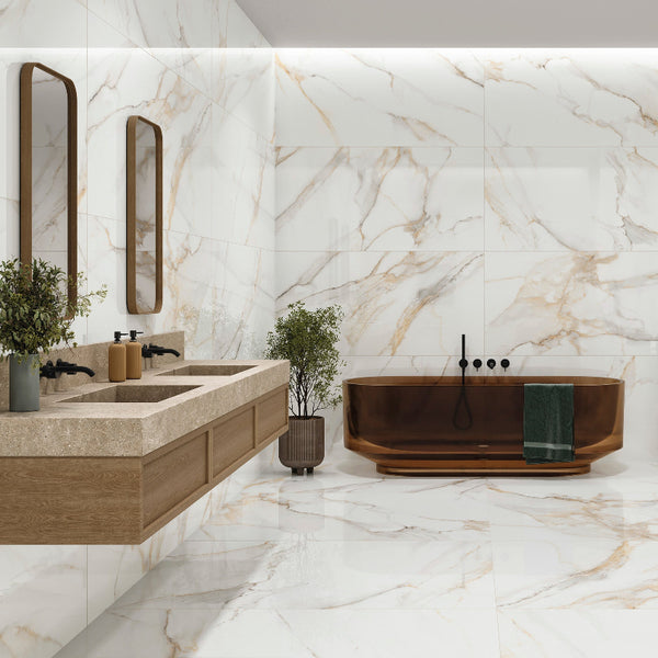 Gold Marble 60 x 120cm Polished Porcelain Tiles