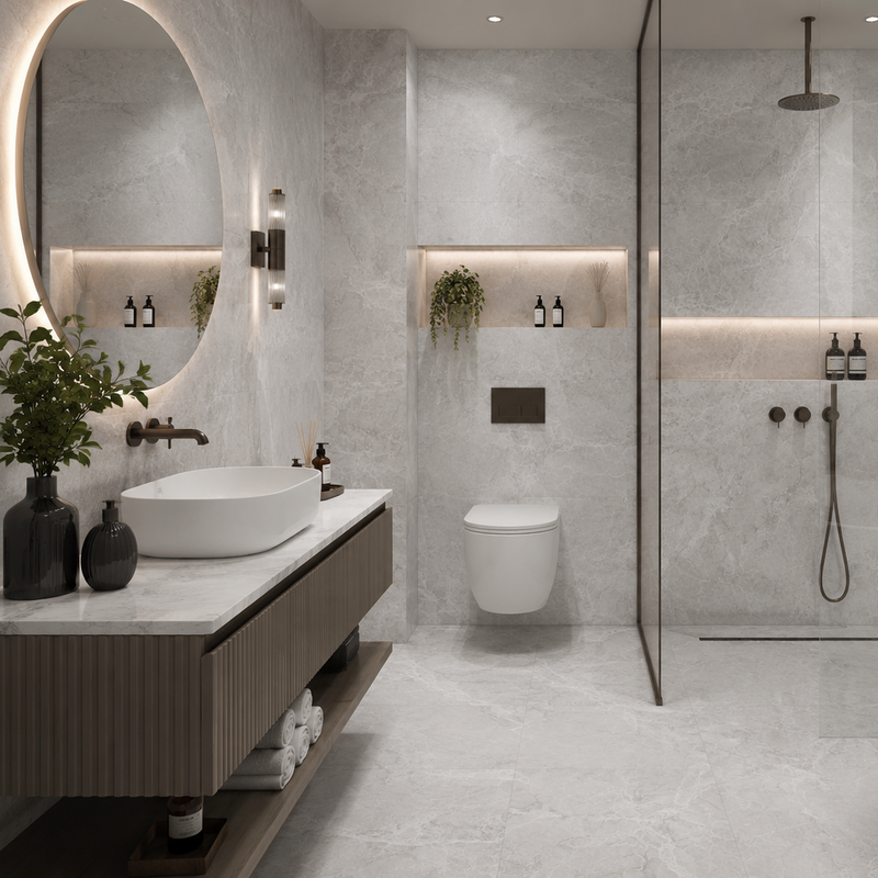 Grey Marble Gloss Ceramic Wall Tiles