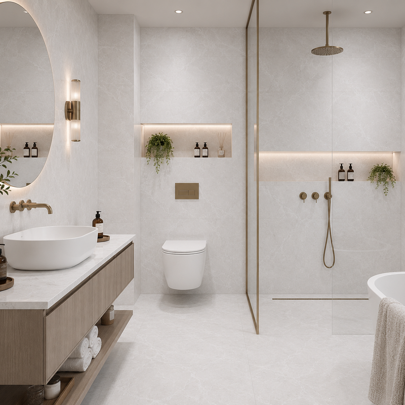 Light Grey Gloss Marble Ceramic Wall Tiles