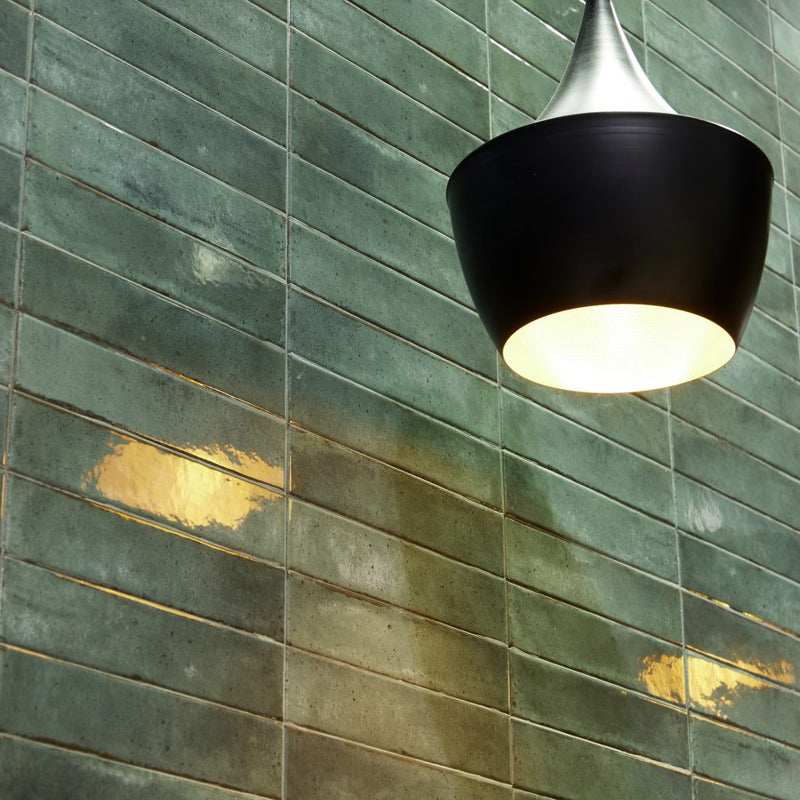 Raku Green 6 x 27cm Wall Tiles
