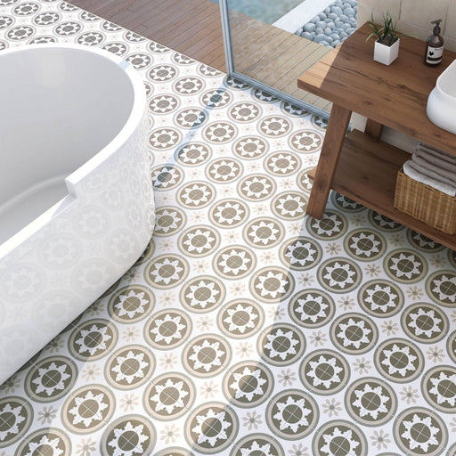 Basil Heritage Floral Pattern 20 x 20cm Porcelain Tiles