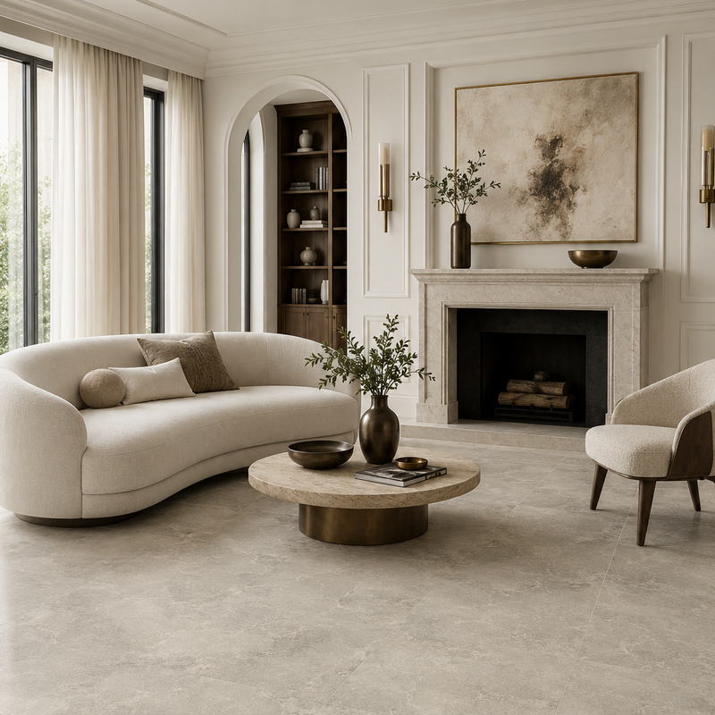 Stone effect porcelain tiles 80 x 80cm