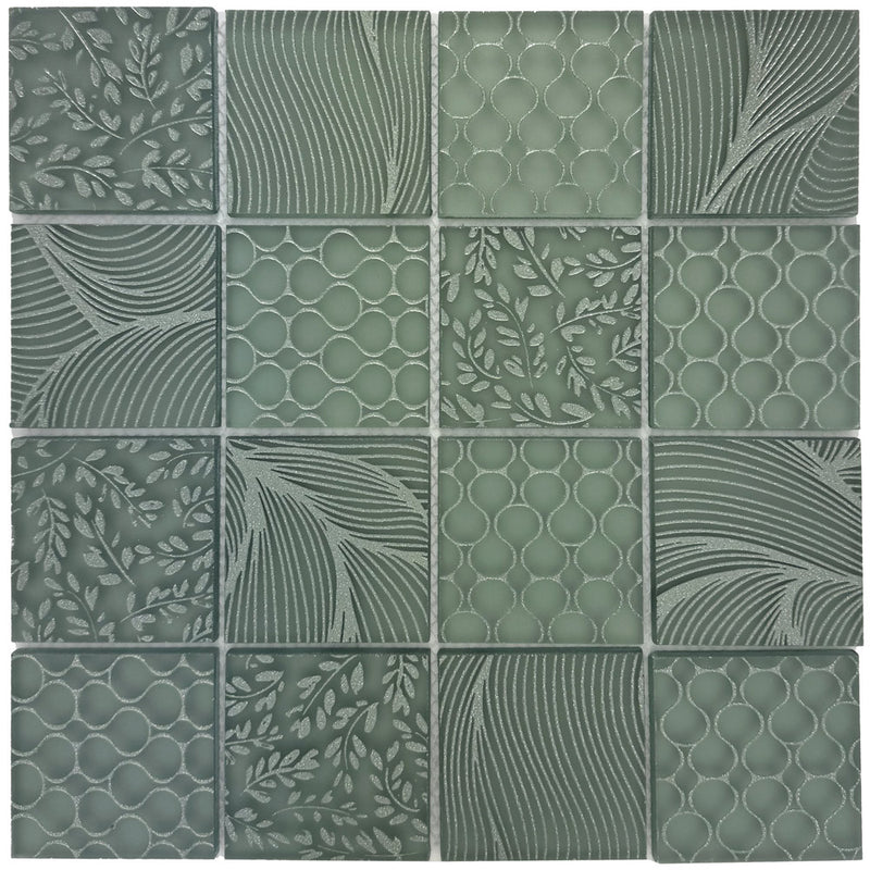 Eden Green Glass Mosaic Tile