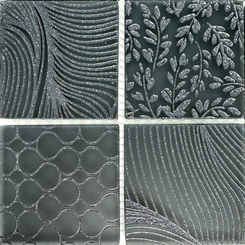 Eden Black Glass Mosaic Tile