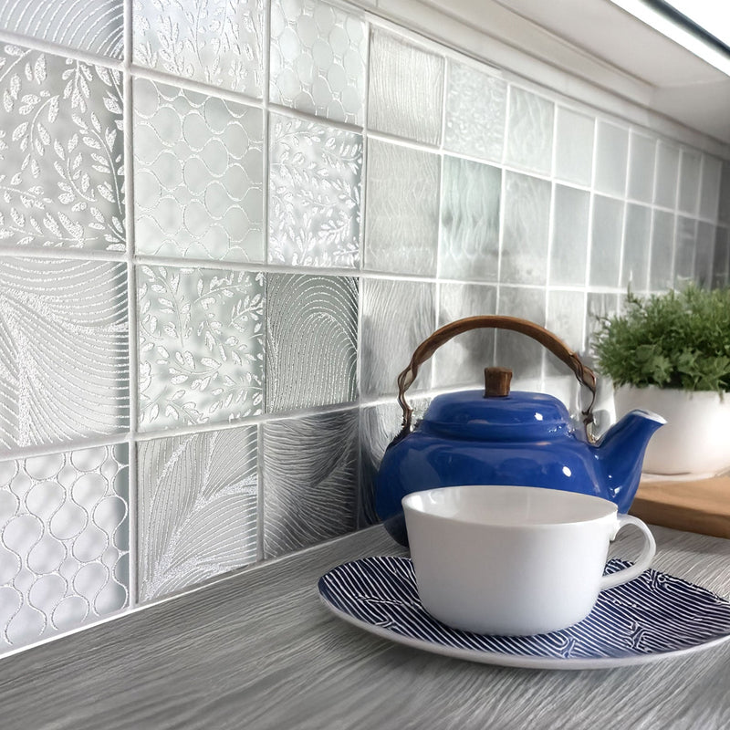 Eden White Glass Mosaic Tile