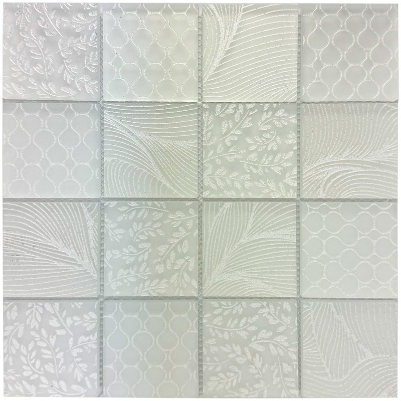 Eden White Glass Mosaic Tile