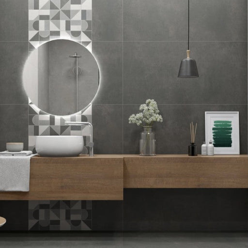 Concrete Effect Dark Grey 30 x 60cm Porcelain Tiles