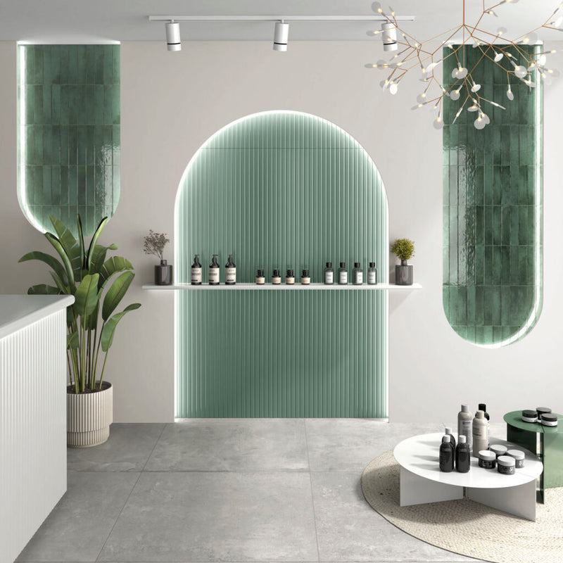 Raku Green 6 x 27cm Wall Tiles