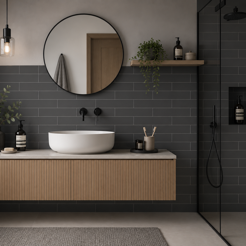 Dark Grey Gloss Wall Tiles