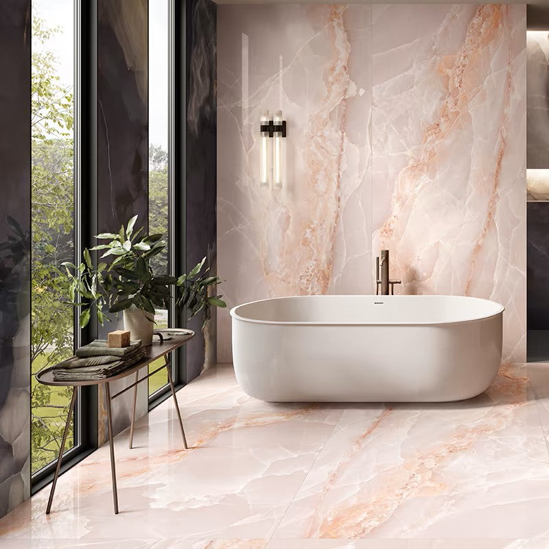 Tele di Marmo Onyx Pink 60 x 120cm Marble Polished Porcelain Tiles