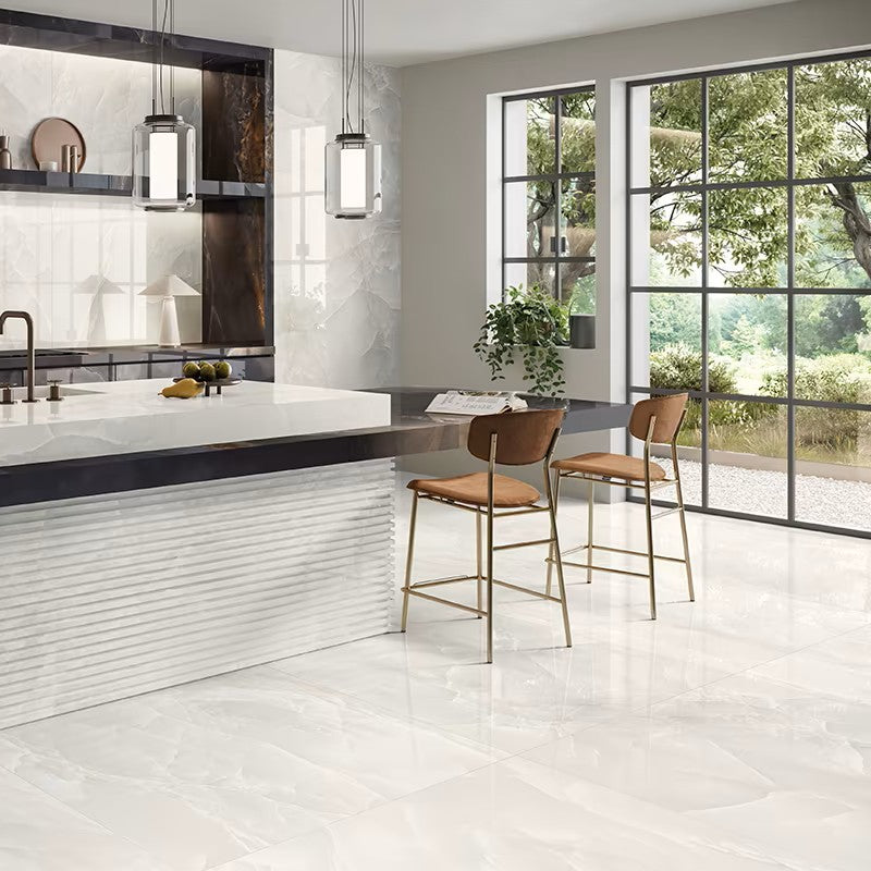 Tele di Marmo Onyx Ivory 60 x 120cm Marble Polished Porcelain Tiles