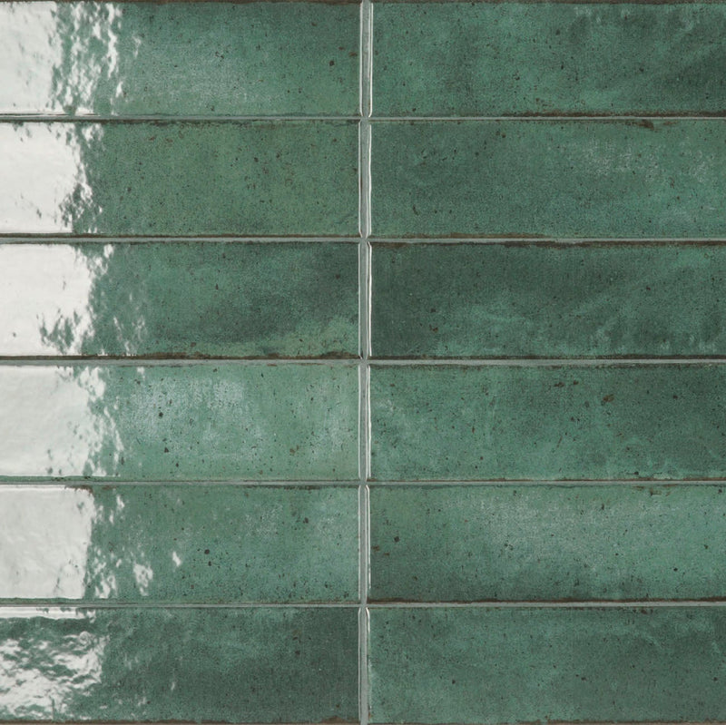 Raku Green 6 x 27cm Wall Tiles