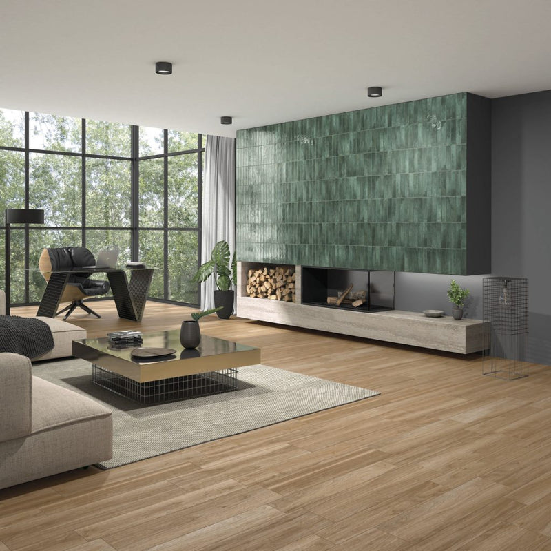 Raku Green 6 x 27cm Wall Tiles