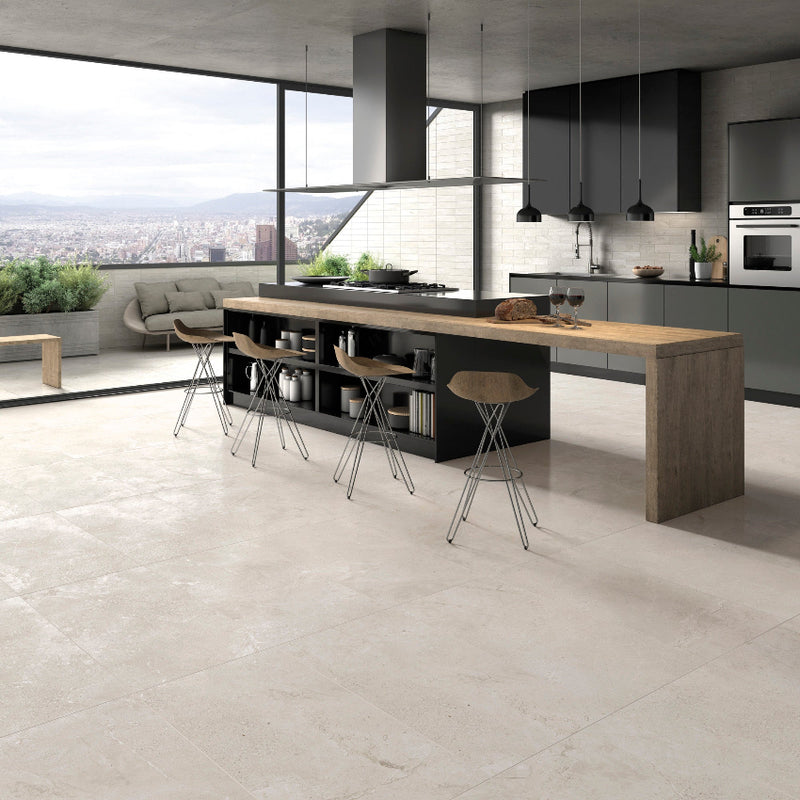 Stone Age White 60 x 60cm Stone Effect Porcelain Tiles