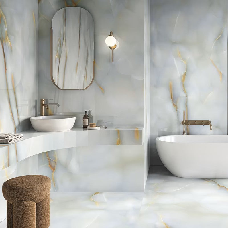 Tele di Marmo Pure Onyx Turchese 60 x 120cm Marble Polished Porcelain Tiles