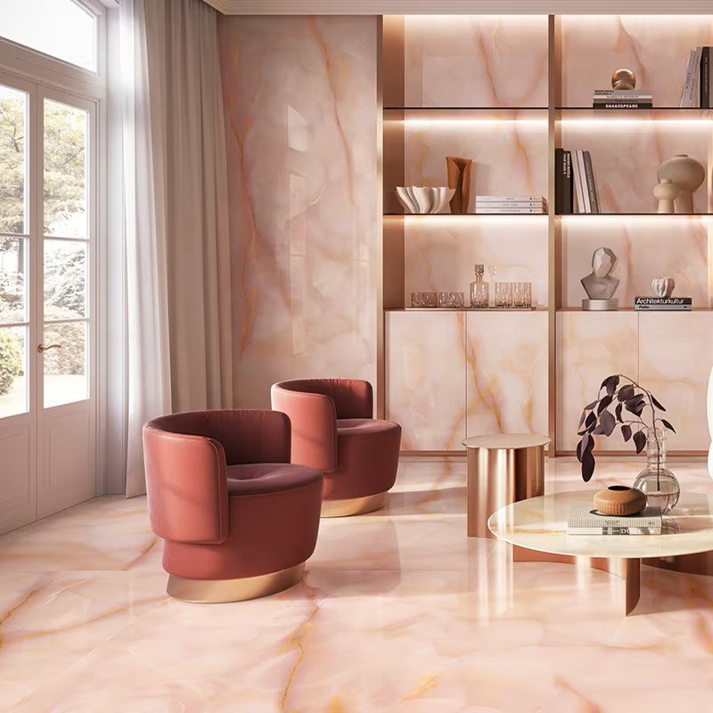 Tele di Marmo Pure Onyx Malva 60 x 120cm Marble Polished Porcelain Tiles