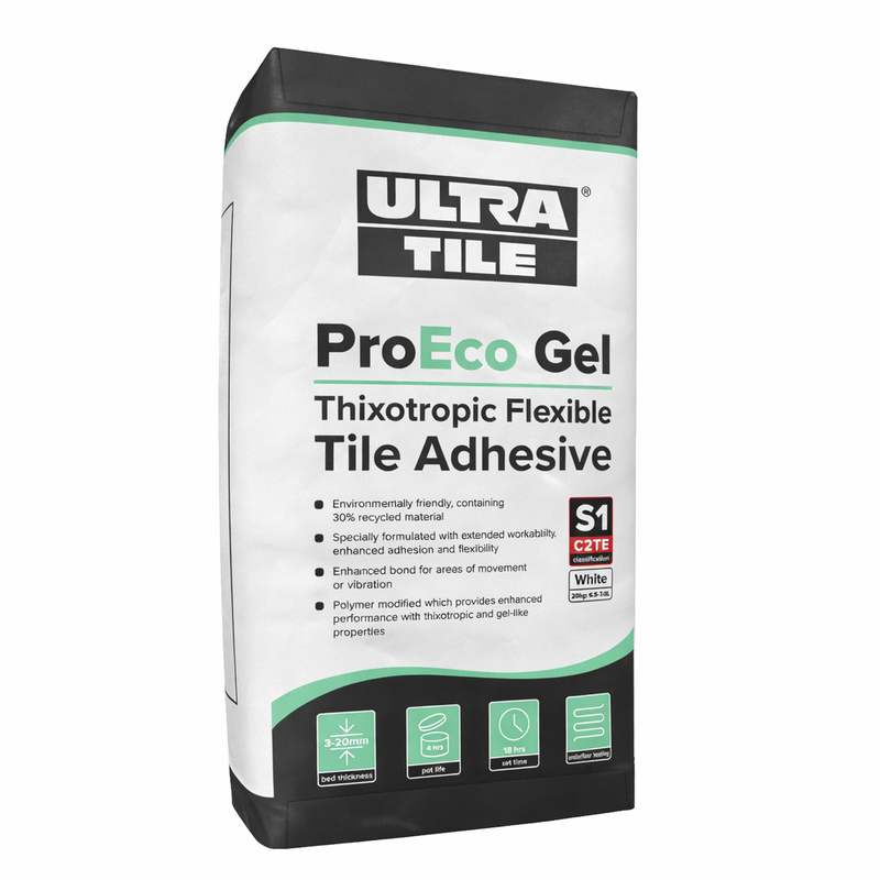 UltraTile ProEco Gel Flexible S1 Tile Adhesive White 20kg