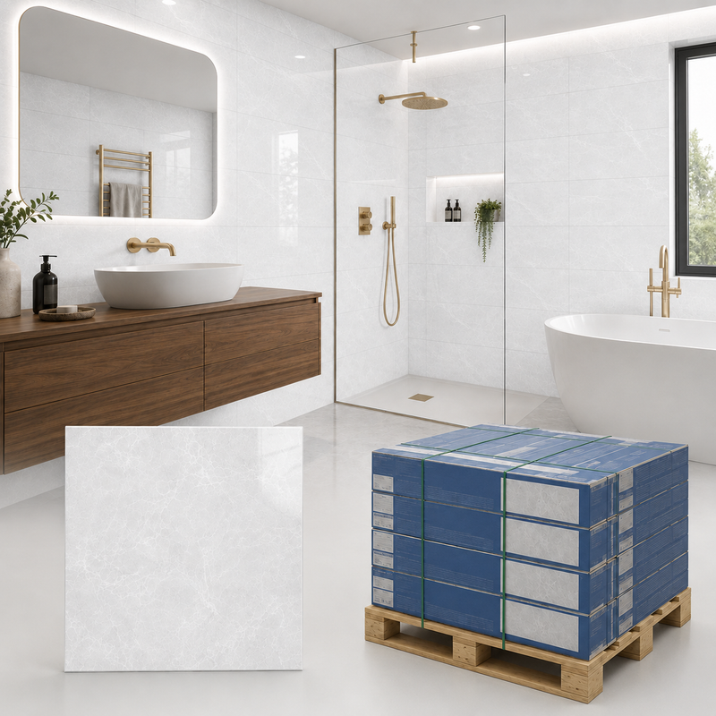 Light Grey Marble Gloss Wall Tile Pallet Deal