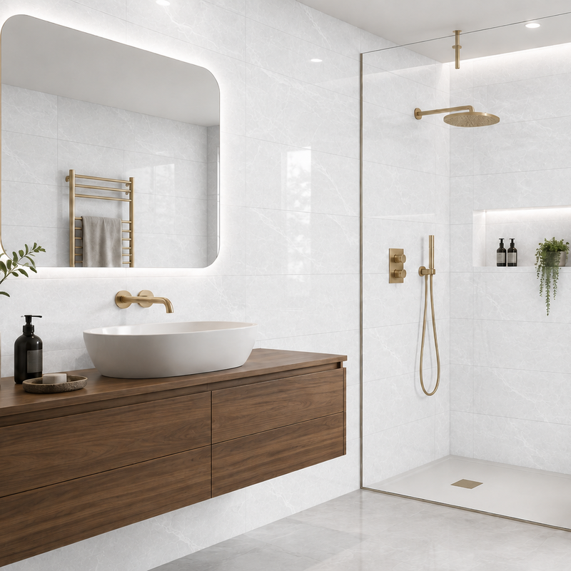 Light Grey Marble Gloss Wall Tiles
