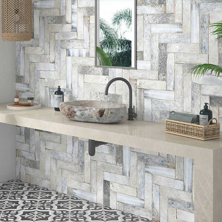 Alpes Grey 7.5 x 30cm Matt Ceramic Wall Tiles