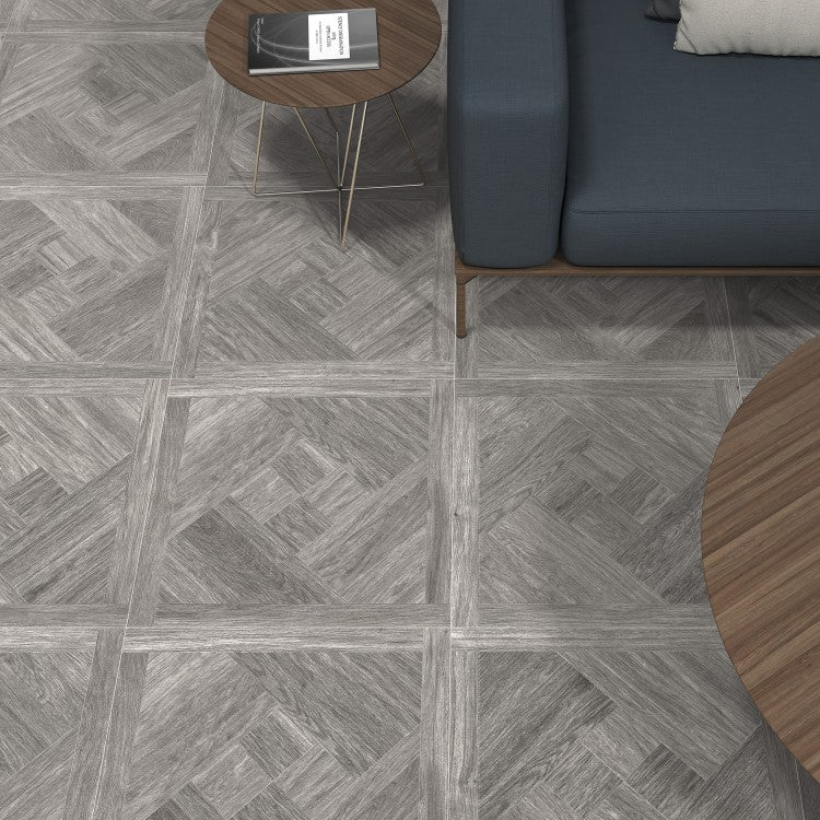 Bois Grey Wood Effect Porcelain Tiles 60.8 x 60.8cm