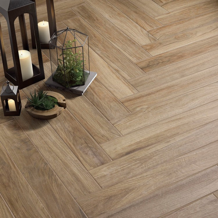 Bosco Castagno Oak Wood Effect Porcelain Tiles 10 x 60cm
