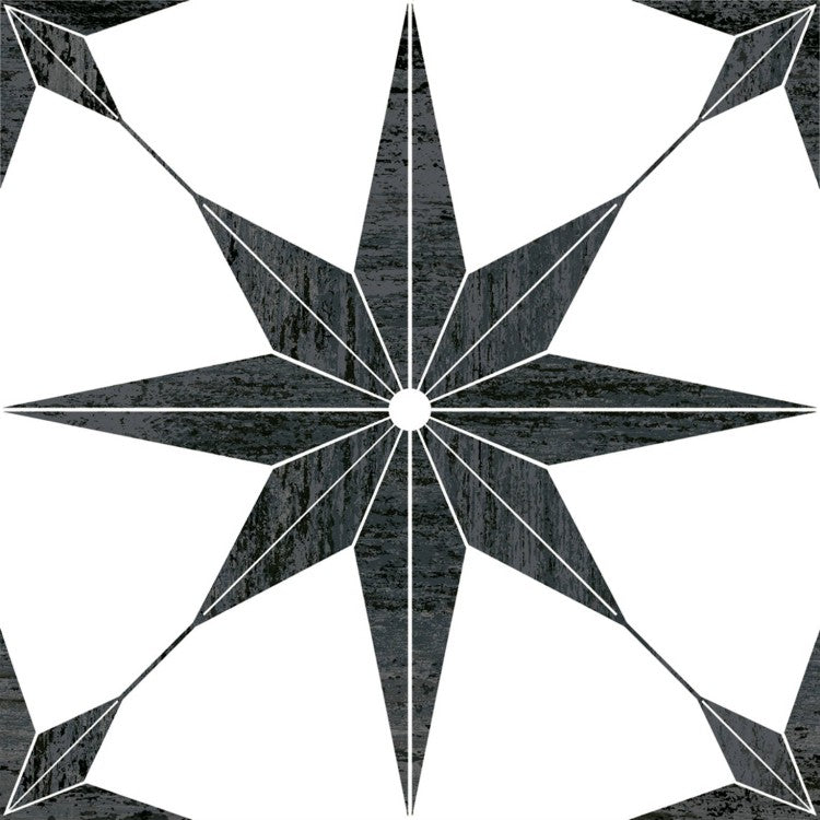 Stella Cassis Black Star Porcelain Tiles