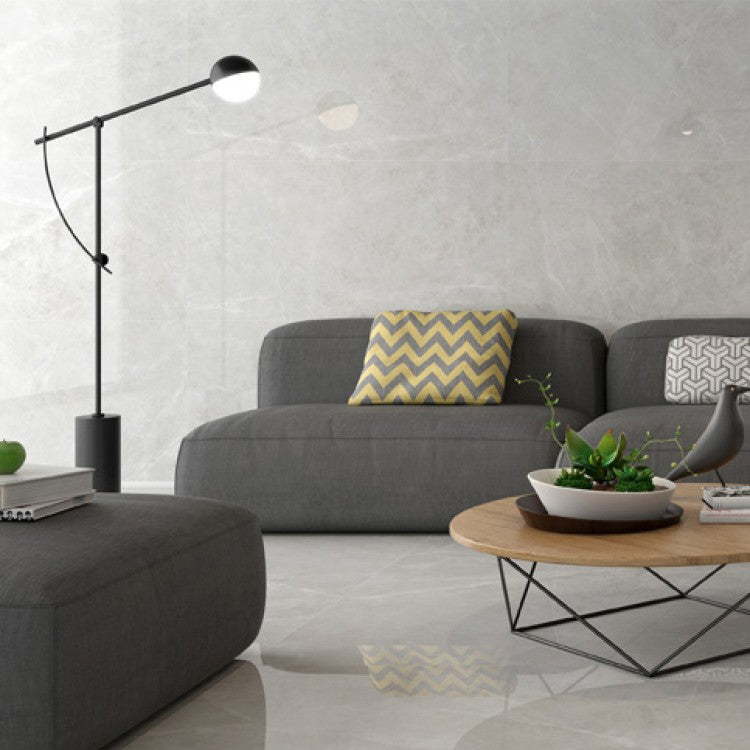 Crepuscolo Pearl Light Grey Marble 60 x 60cm Porcelain Tiles