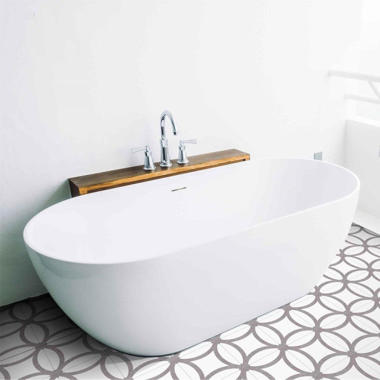 District Grey 20 x 20 cm Porcelain Pattern Floor Tile