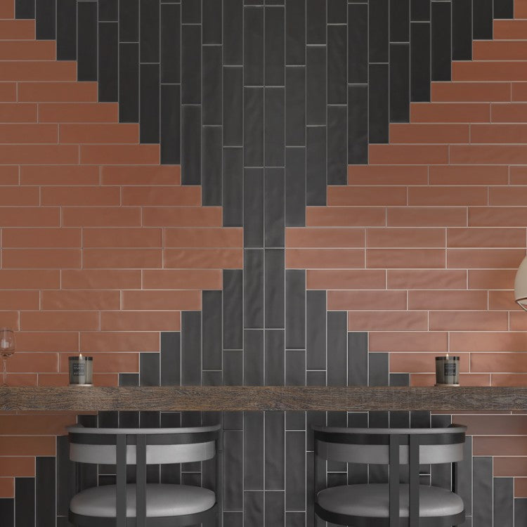 Magnes Black 7.5 x 30cm Wall Tiles