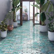 Era Teal - Green 7 x 28cm Gloss Porcelain Tiles