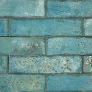 Era Teal - Green 7 x 28cm Gloss Porcelain Tiles