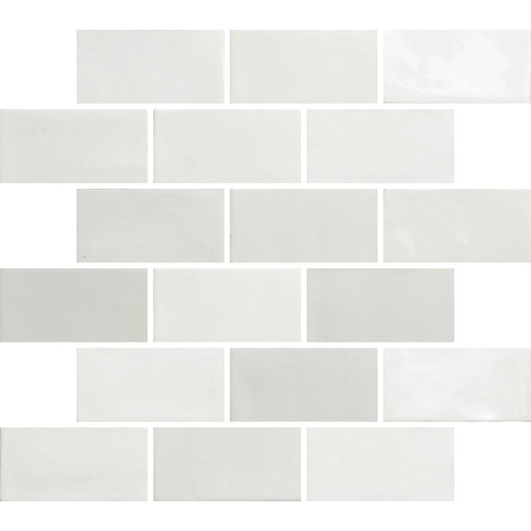 New Zellige Glacier White 6.5 x 13cm Gloss Wall Tiles