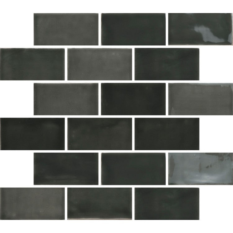 New Zellige Olive Green 6.5 x 13cm Gloss Wall Tiles