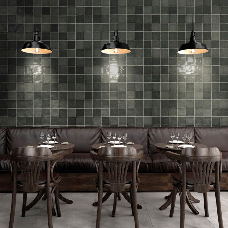 New Zellige Olive Green 6.5 x 13cm Gloss Wall Tiles