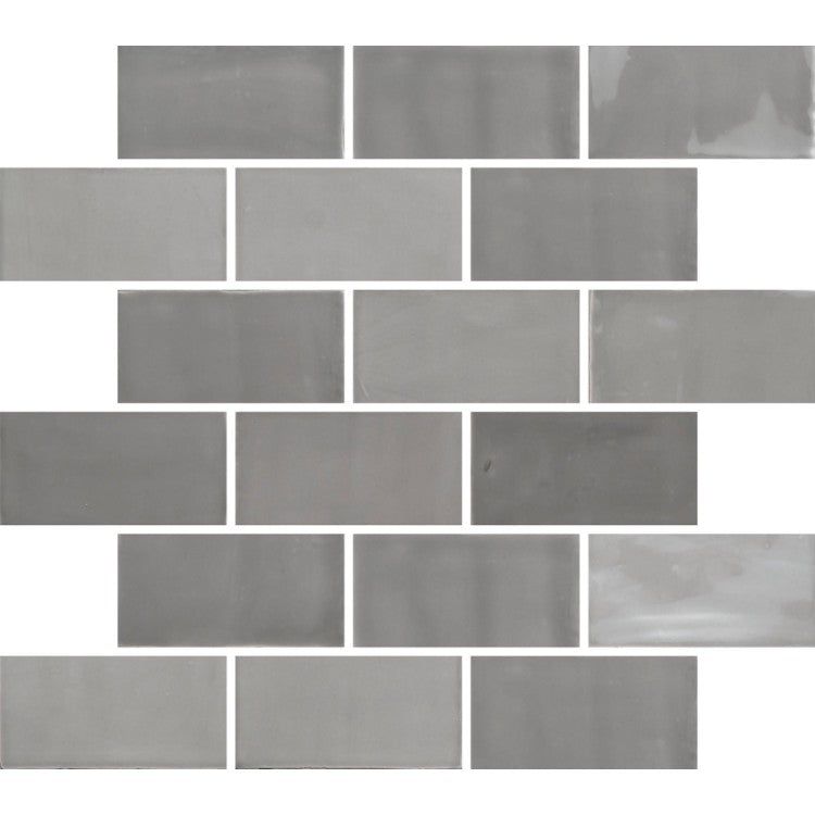 New Zellige Smoke Grey 6.5 x 13cm Gloss Wall Tiles