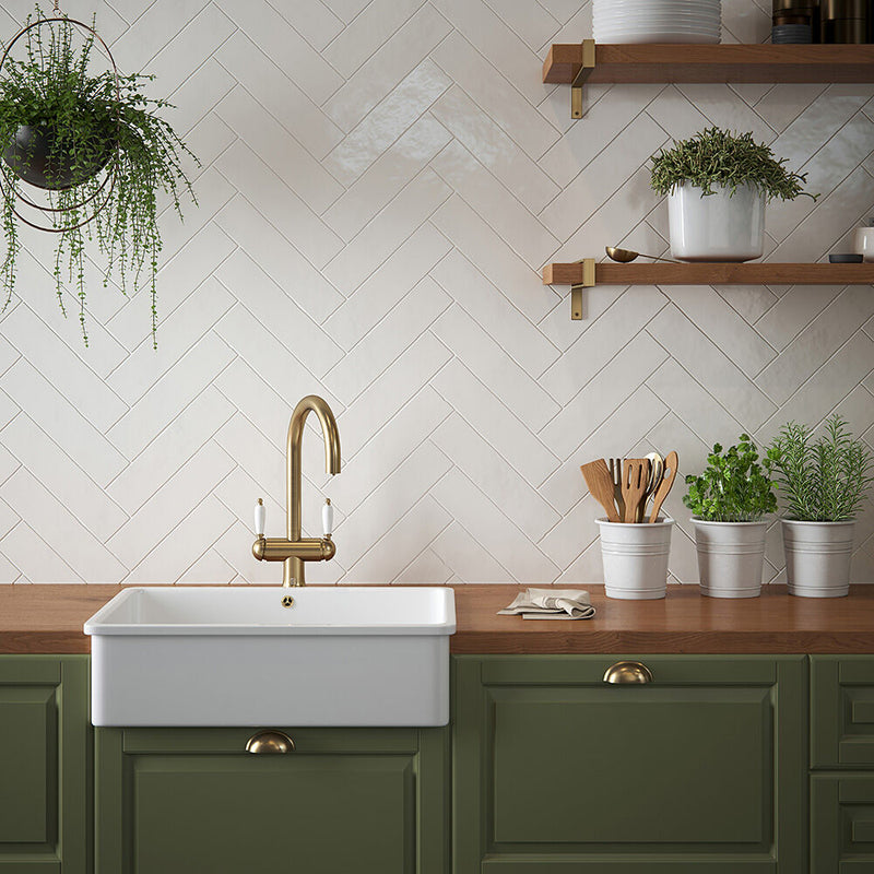 Handmade Cream Ceramic Wall 75x300mm