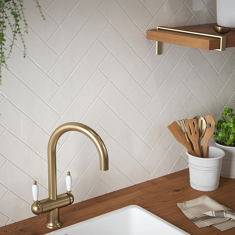 Handmade Cream Ceramic Wall 75x300mm