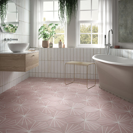 Sunburst Rose Matt Glazed Porcelain W&F 232x267mm