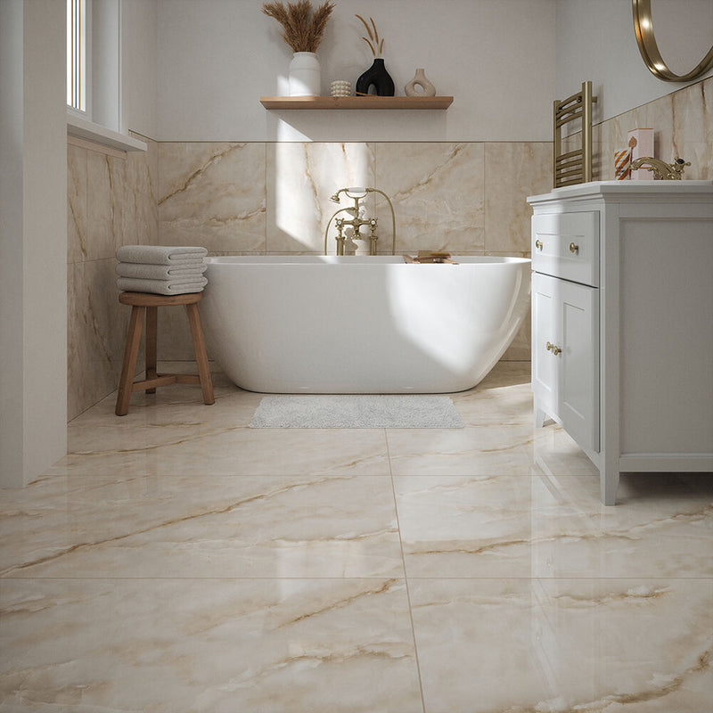 Athena Pearl Polished Glazed Porcelain W&F 600x600mm