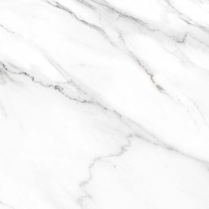 Verona Waldorf 600x600mm white marble effect matt porcelain tile with grey-toned veining.