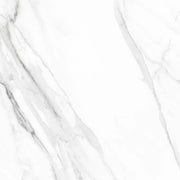 Verona Waldorf 600x600mm white marble effect matt porcelain tile with grey-toned veining.