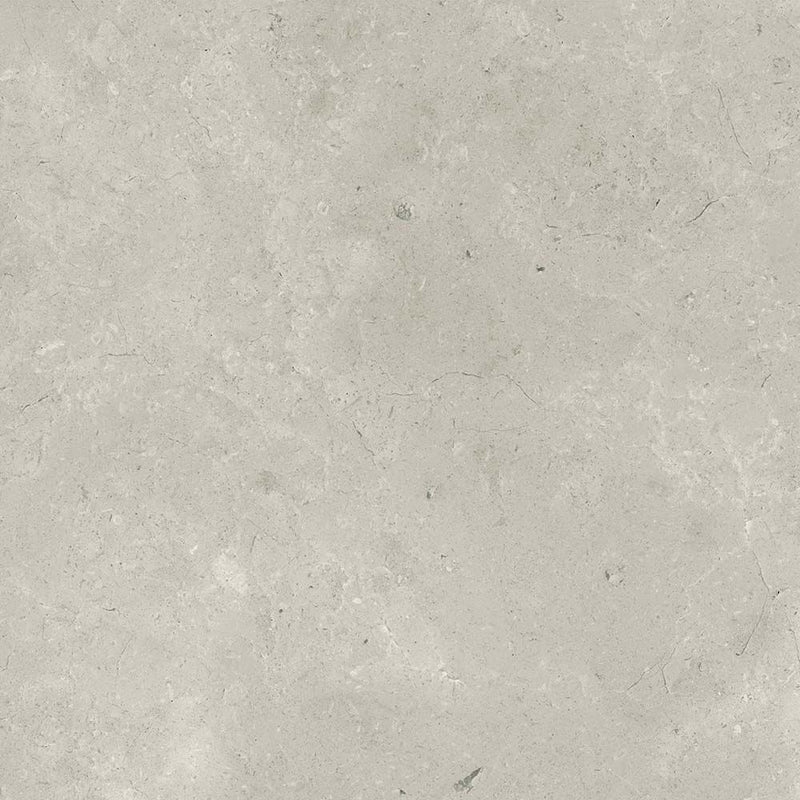 Verona Bloomberg 600x600mm matt porcelain tile with light grey-beige stone effect and delicate veining.