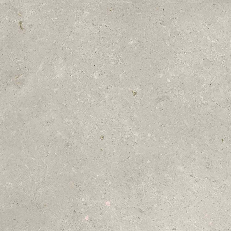 Verona Bloomberg 600x600mm matt porcelain tile with light grey-beige stone effect and delicate veining.