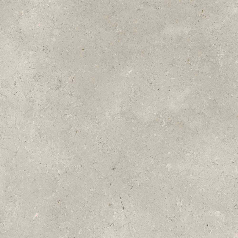 Verona Bloomberg 600x600mm matt porcelain tile with light grey-beige stone effect and delicate veining.