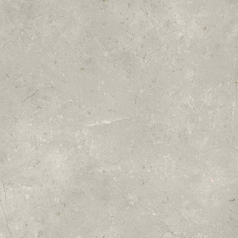 Verona Bloomberg 600x600mm matt porcelain tile with light grey-beige stone effect and delicate veining.